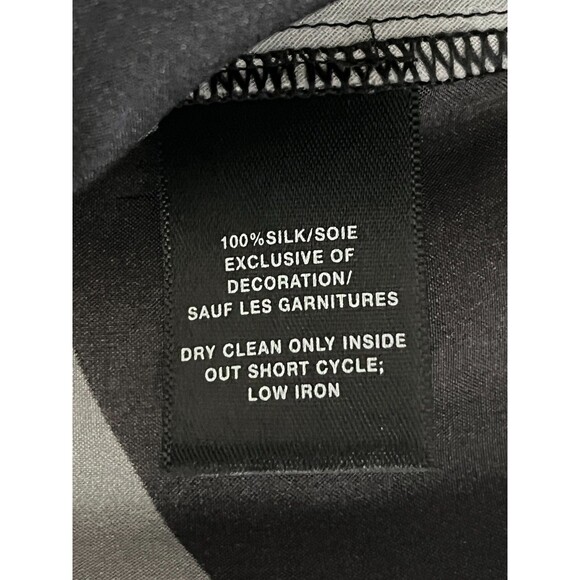 Lafayette 148 Silk Shirt Medium Button Up Geometric Long Sleeve Office Work - Picture 9 of 10